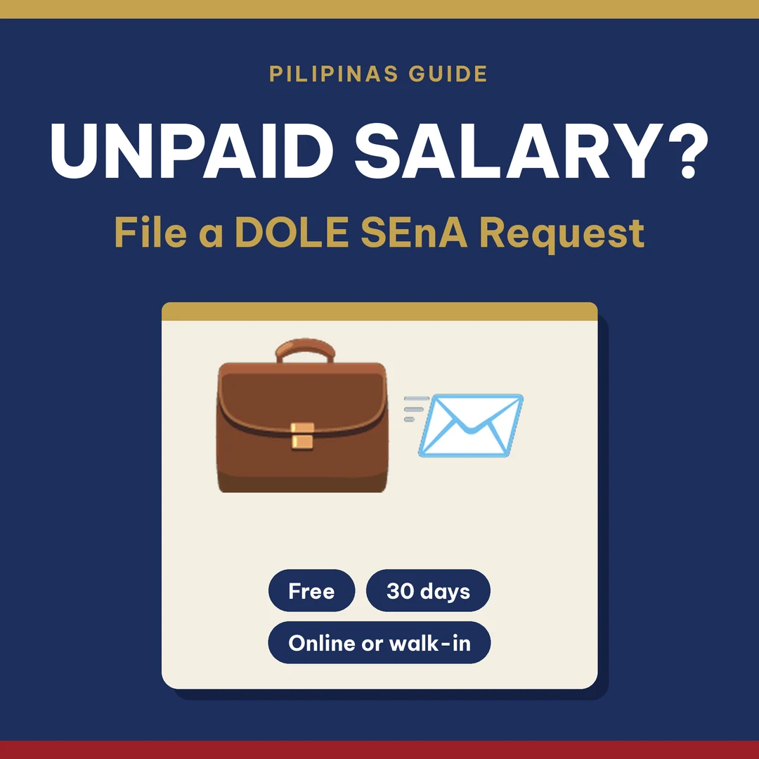 Unpaid salary or final pay: how to file a DOLE SEnA Request for Assistance (Pilipinas Guide)