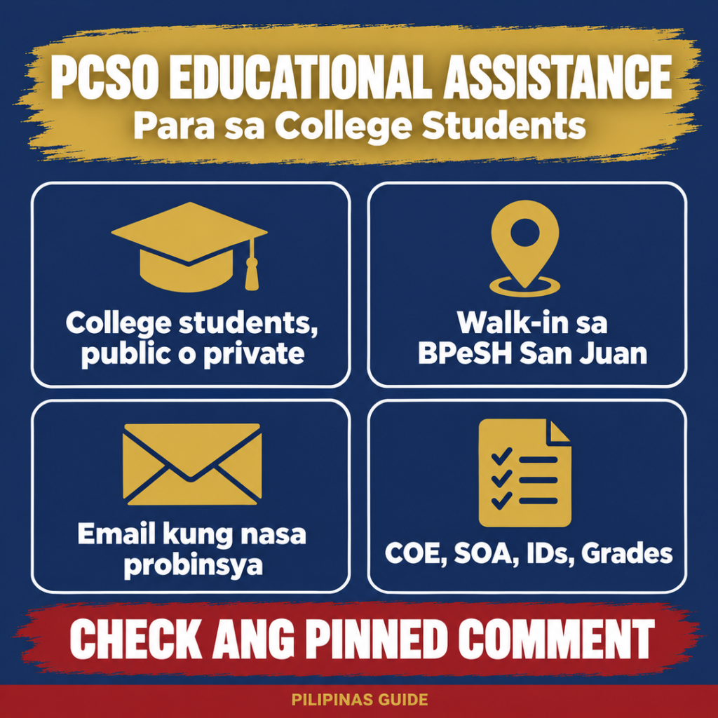 PCSO educational assistance 2026: requirements and how to apply (walk-in or email)