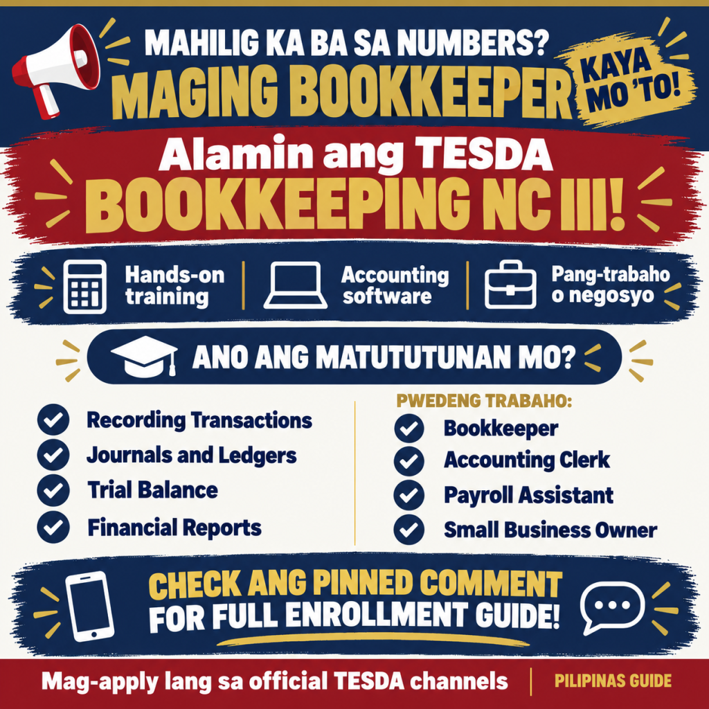 TESDA Bookkeeping NC III: what you will learn, who can enroll and how to apply (2026)