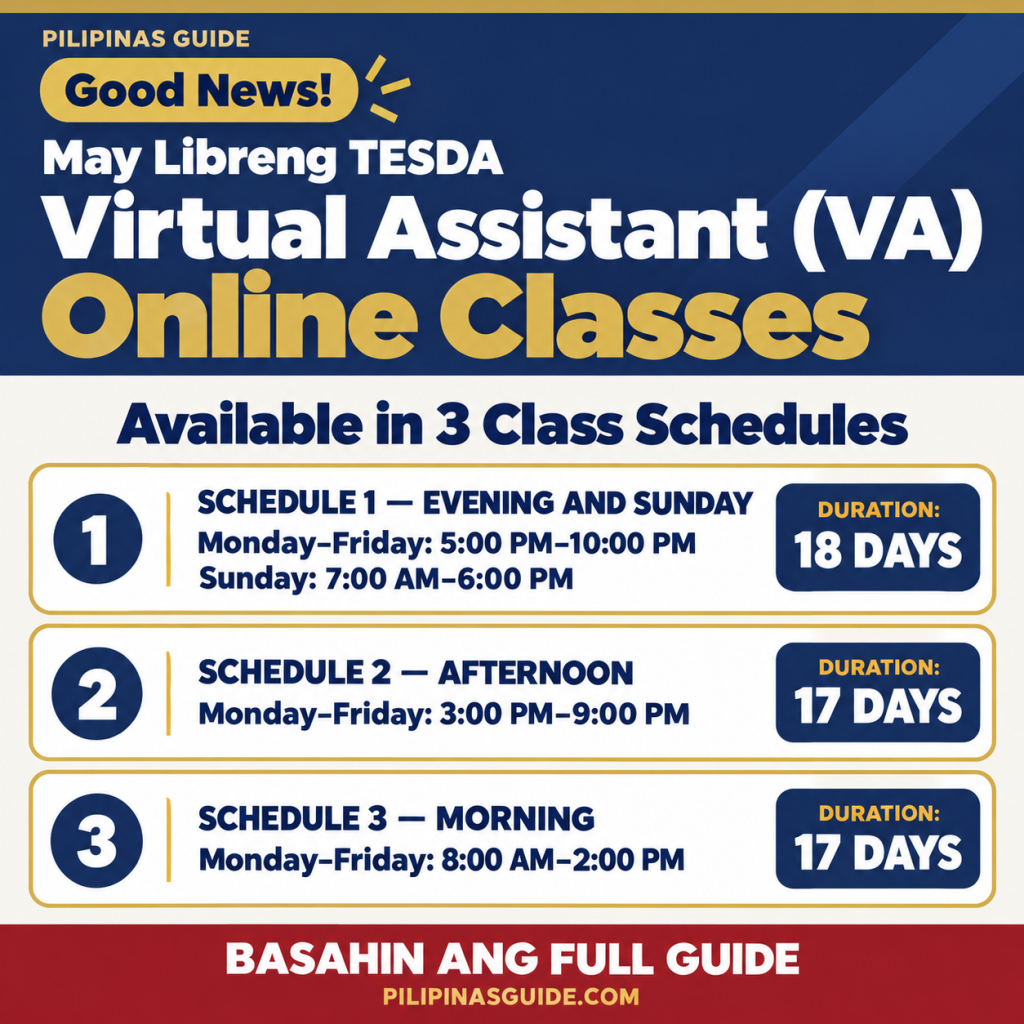 Free TESDA Virtual Assistant (VA) online training at JZGMSAT: schedules, requirements and how to enroll (2026)