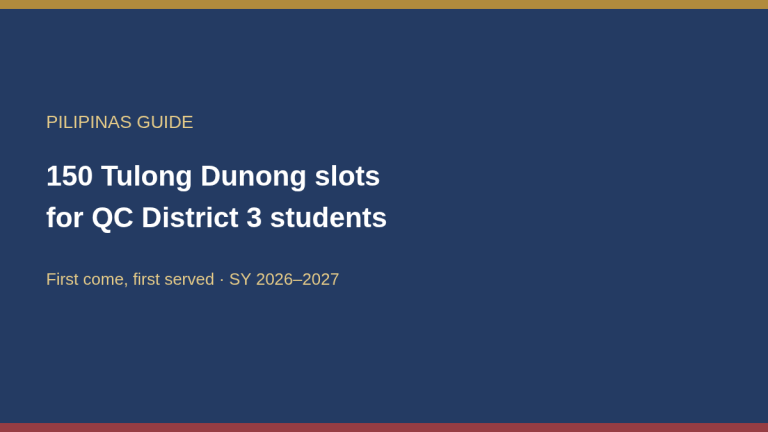 150 CHED Tulong Dunong slots for Quezon City District 3 students
