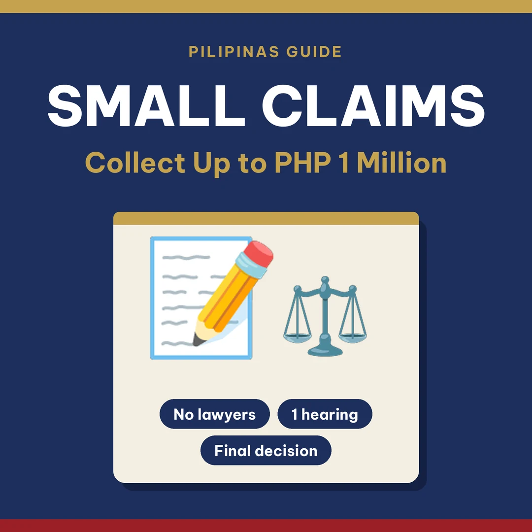 Small claims in the Philippines: collect money up to 1 million pesos without a lawyer (Pilipinas Guide)